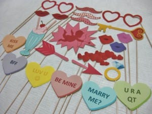 Valentine photo booth props