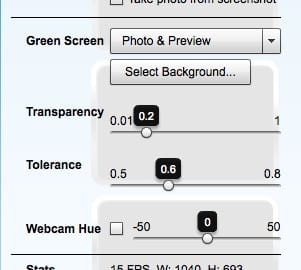 Sparkbooth green screen settings